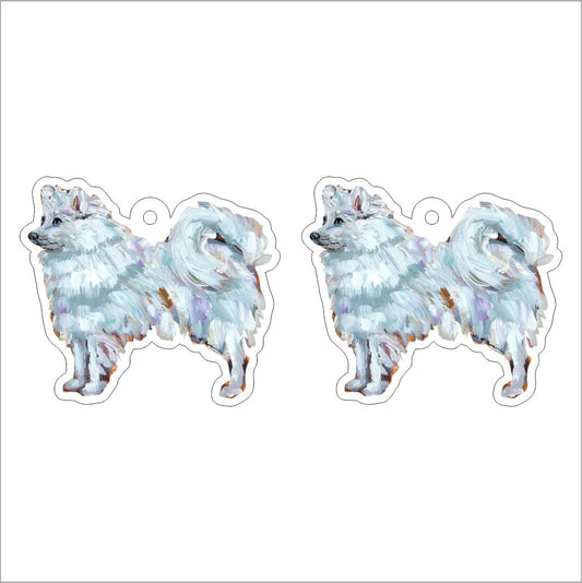 CMS-1306-C10 Samoyed Earring Pair | 0.125Acrylic Earring | Case of 10