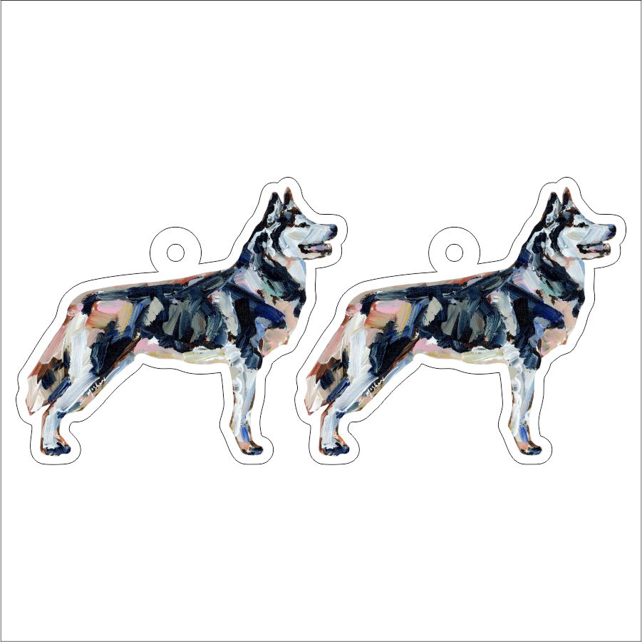 CMS-1315-C10 Siberian Husky Earring Pair | 0.125Acrylic Earring | Case of 10