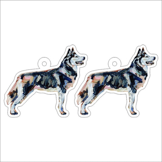 CMS-1315-C10 Siberian Husky Earring Pair | 0.125Acrylic Earring | Case of 10