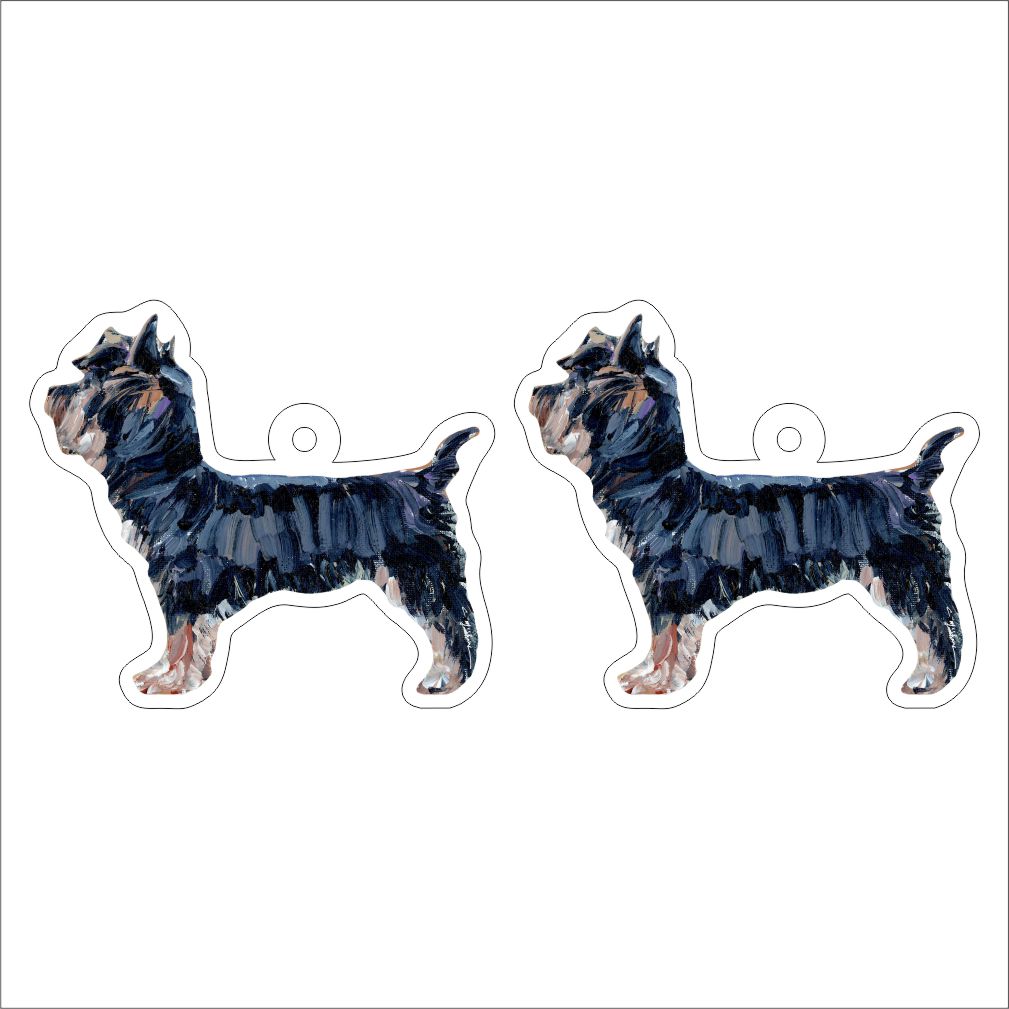 CMS-1321-C10 Yorkie Black & Tan Earring Pair | 0.125Acrylic Earring | Case of 10