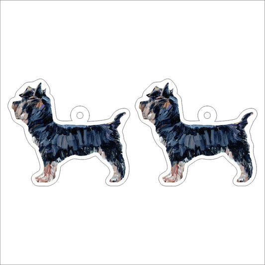 CMS-1321-C10 Yorkie Black & Tan Earring Pair | 0.125Acrylic Earring | Case of 10