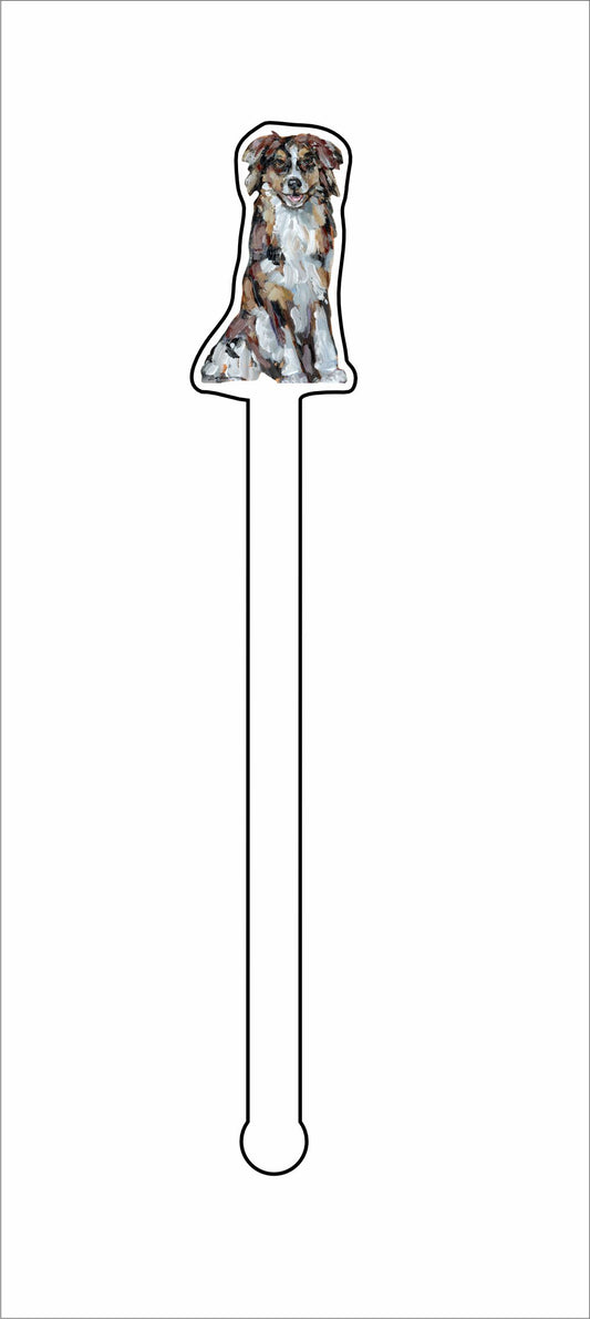 CMS-1326-C4 Australian Shepherd Red Stirrer | 0.125Acrylic Stirrer | Case of 4