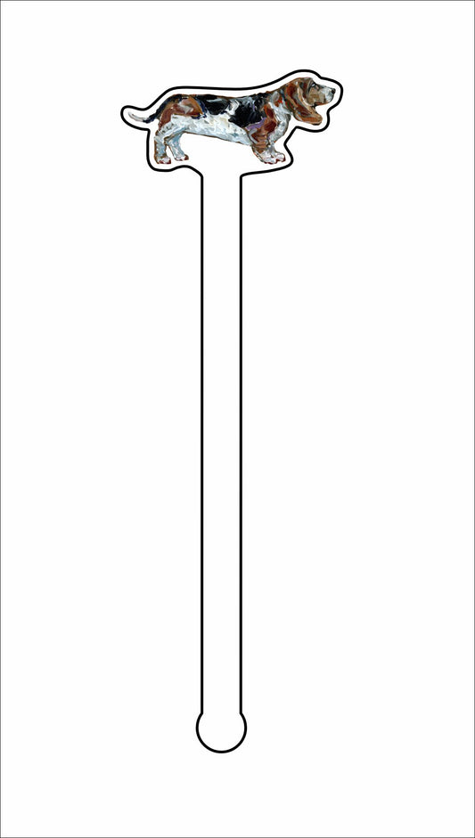 CMS-1328-C4 Basset Hound Tri Stirrer | 0.125Acrylic Stirrer | Case of 4
