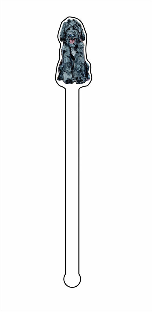 CMS-1334-C4 Black Small Doodle Stirrer | 0.125Acrylic Stirrer | Case of 4