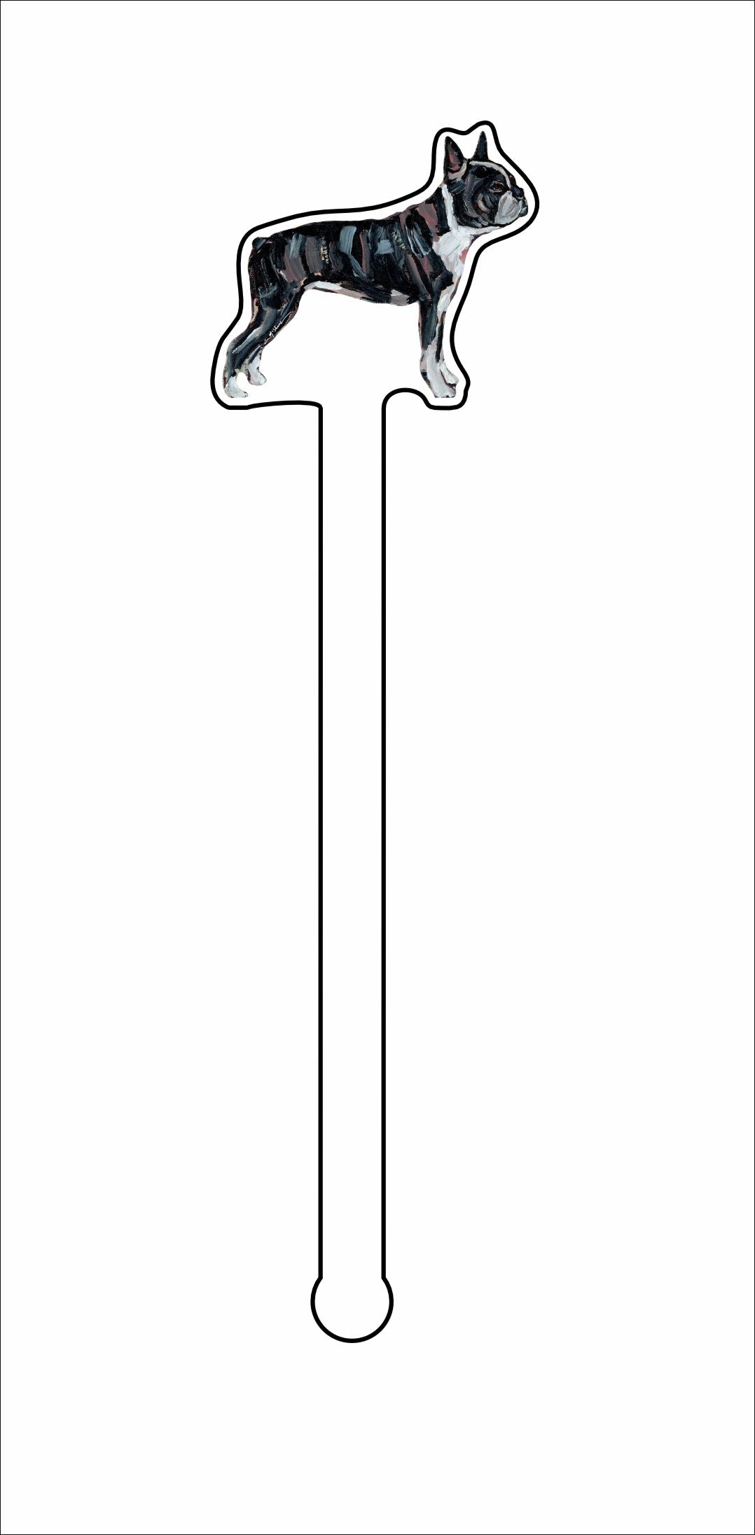 CMS-1338-C4 Boston Terrier Stirrer | 0.125Acrylic Stirrer | Case of 4