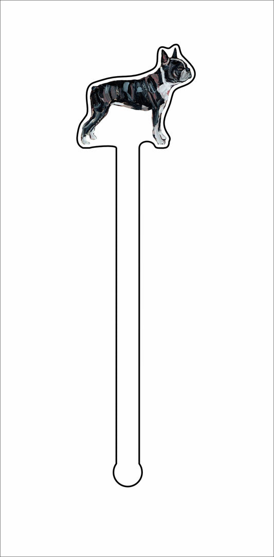 CMS-1338-C4 Boston Terrier Stirrer | 0.125Acrylic Stirrer | Case of 4