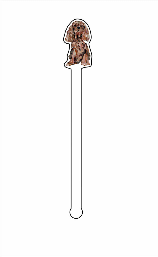 CMS-1349-C4 Cavalier King Charles Ruby Sitting Stirrer | 0.125Acrylic Stirrer | Case of 4