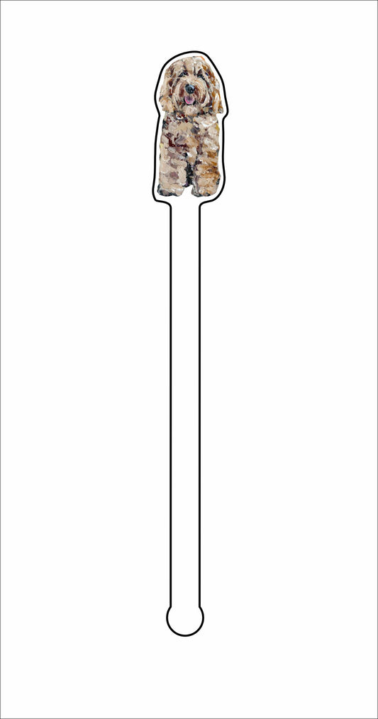 CMS-1358-C4 Cockapoo Blonde Stirrer | 0.125Acrylic Stirrer | Case of 4