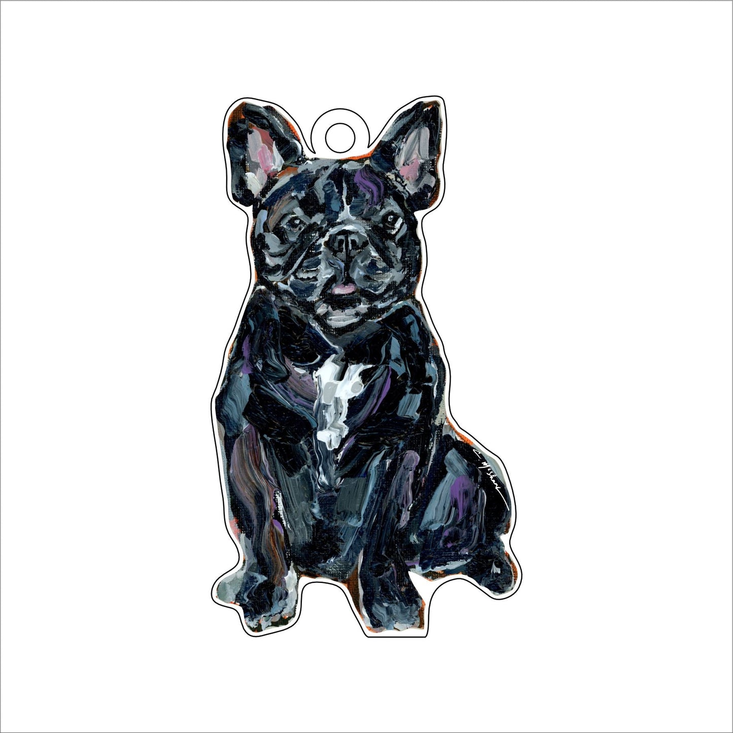 Frenchie Black | 0.25in. Acrylic Ornament | Mix and Match (any 10+)