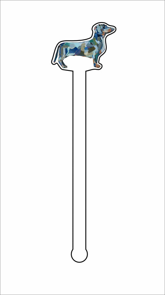 CMS-1361-C4 Dachshund Abstract Stirrer | 0.125Acrylic Stirrer | Case of 4