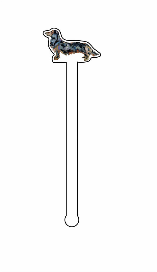 CMS-1362-C4 Dachshund Black & Tan Stirrer | 0.125Acrylic Stirrer | Case of 4