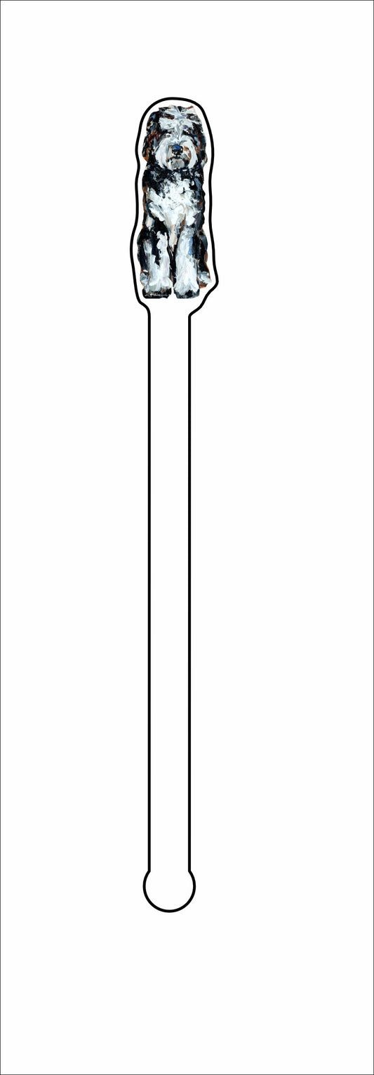 CMS-1366-C4 Doodle Black and White Stirrer | 0.125Acrylic Stirrer | Case of 4