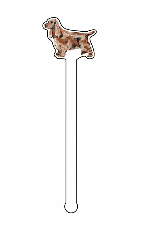 CMS-1371-C4 English Cocker Spaniel (Golden/Red) Stirrer | 0.125Acrylic Stirrer | Case of 4