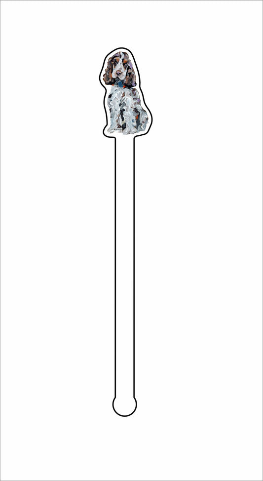 CMS-1373-C4 English Cocker Spaniel Tri Stirrer | 0.125Acrylic Stirrer | Case of 4