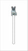 CMS-1377-C4 Frenchie Black & White Stirrer | 0.125Acrylic Stirrer | Case of 4