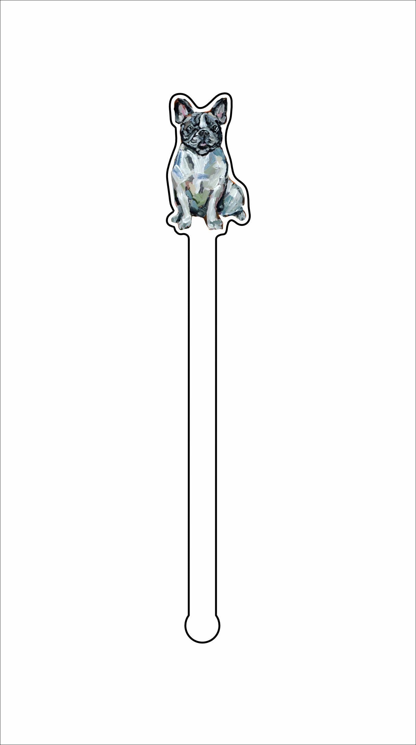 CMS-1377-C4 Frenchie Black & White Stirrer | 0.125Acrylic Stirrer | Case of 4