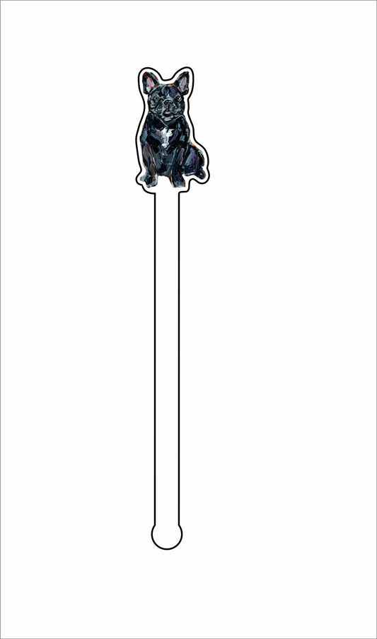 CMS-1378-C4 Frenchie Black Stirrer | 0.125Acrylic Stirrer | Case of 4
