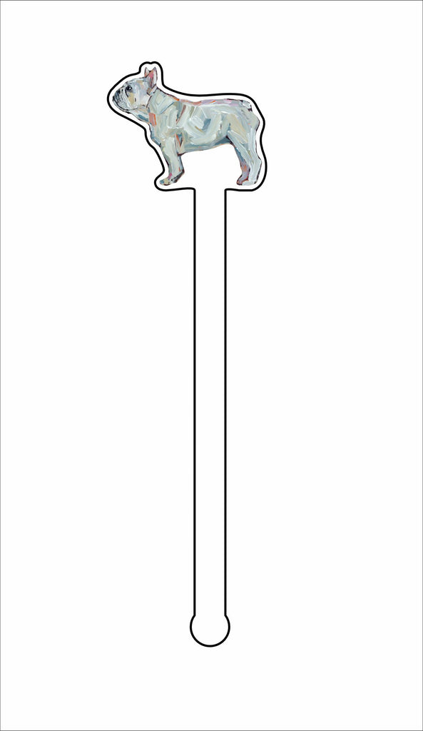 CMS-1382-C4 Frenchie White Stirrer | 0.125Acrylic Stirrer | Case of 4