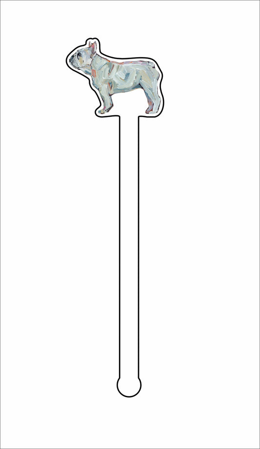 CMS-1382-C4 Frenchie White Stirrer | 0.125Acrylic Stirrer | Case of 4
