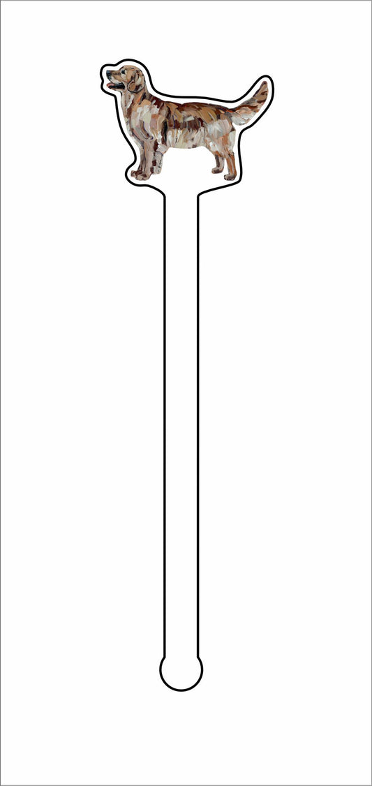 CMS-1385-C4 Golden Retriever Dark Stirrer | 0.125Acrylic Stirrer | Case of 4