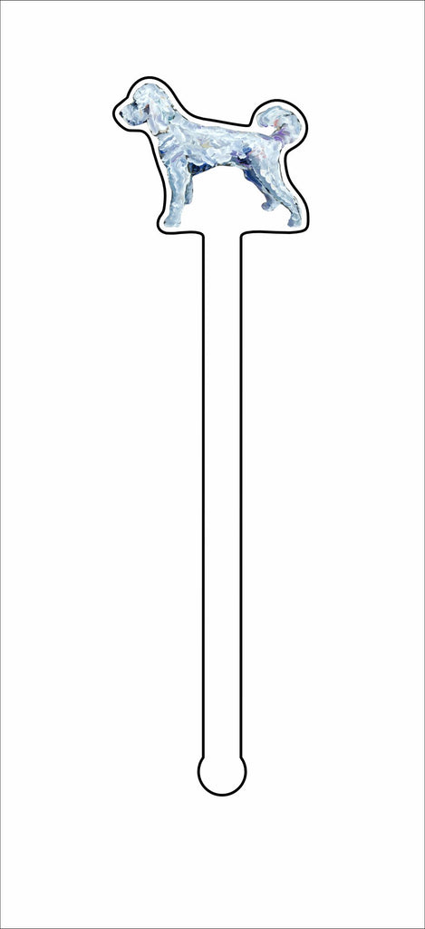CMS-1396-C4 Goldendoodle White Stirrer | 0.125Acrylic Stirrer | Case of 4