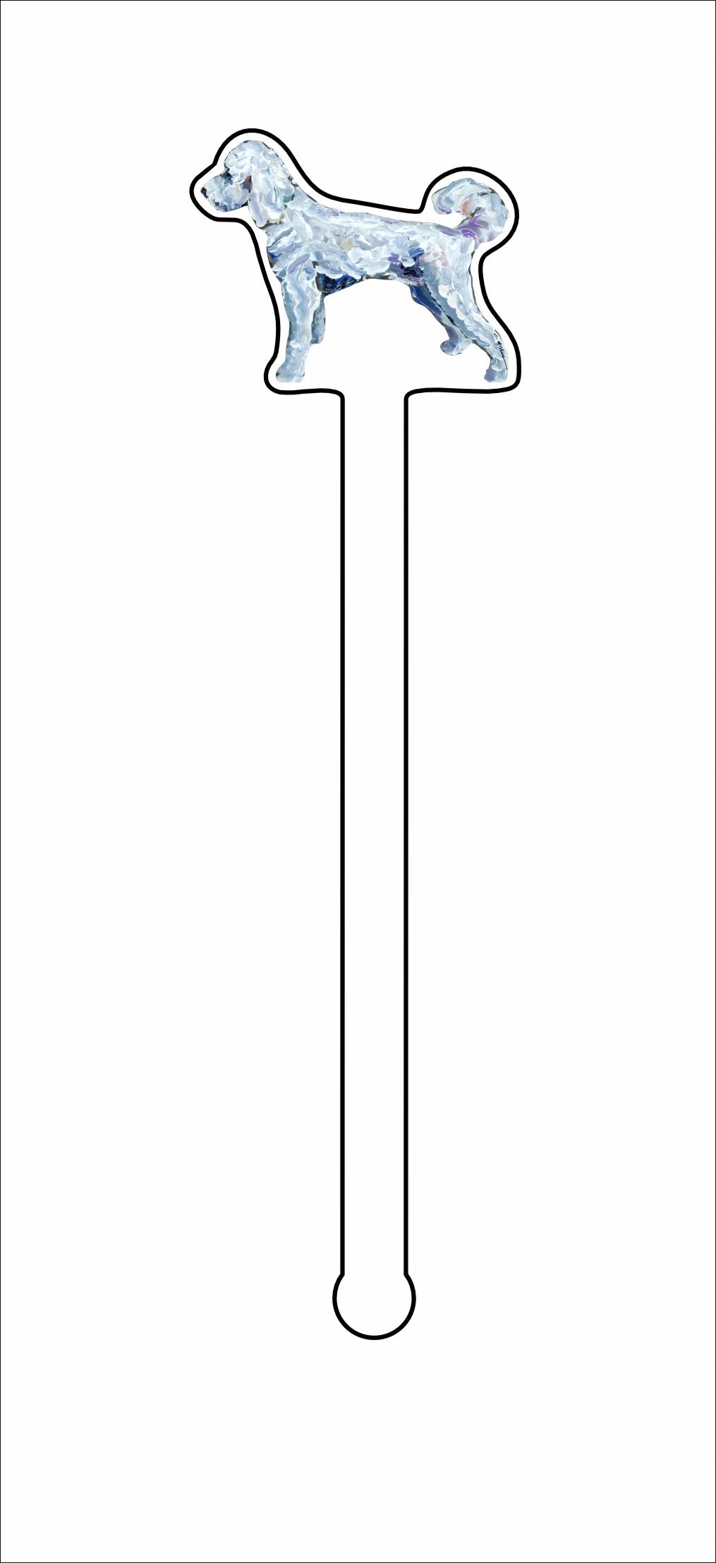 CMS-1396-C4 Goldendoodle White Stirrer | 0.125Acrylic Stirrer | Case of 4