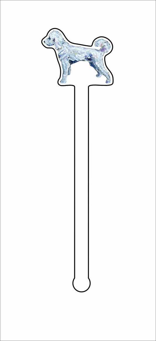 CMS-1396-C4 Goldendoodle White Stirrer | 0.125Acrylic Stirrer | Case of 4