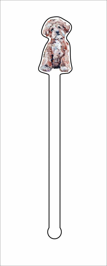 CMS-1409-C4 Maltipoo Apricot Stirrer | 0.125Acrylic Stirrer | Case of 4