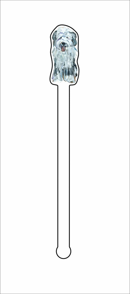 CMS-1412-C4 Old English Sheepdog Gray & White Stirrer | 0.125Acrylic Stirrer | Case of 4