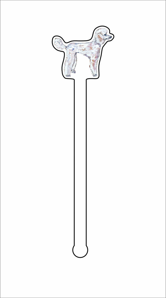 CMS-1419-C4 Poodle White Stirrer | 0.125Acrylic Stirrer | Case of 4