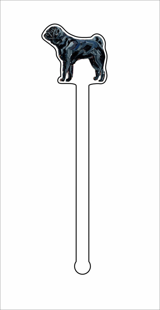 CMS-1420-C4 Pug black Stirrer | 0.125Acrylic Stirrer | Case of 4