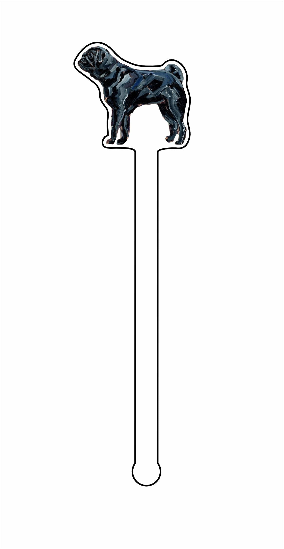 CMS-1420-C4 Pug black Stirrer | 0.125Acrylic Stirrer | Case of 4