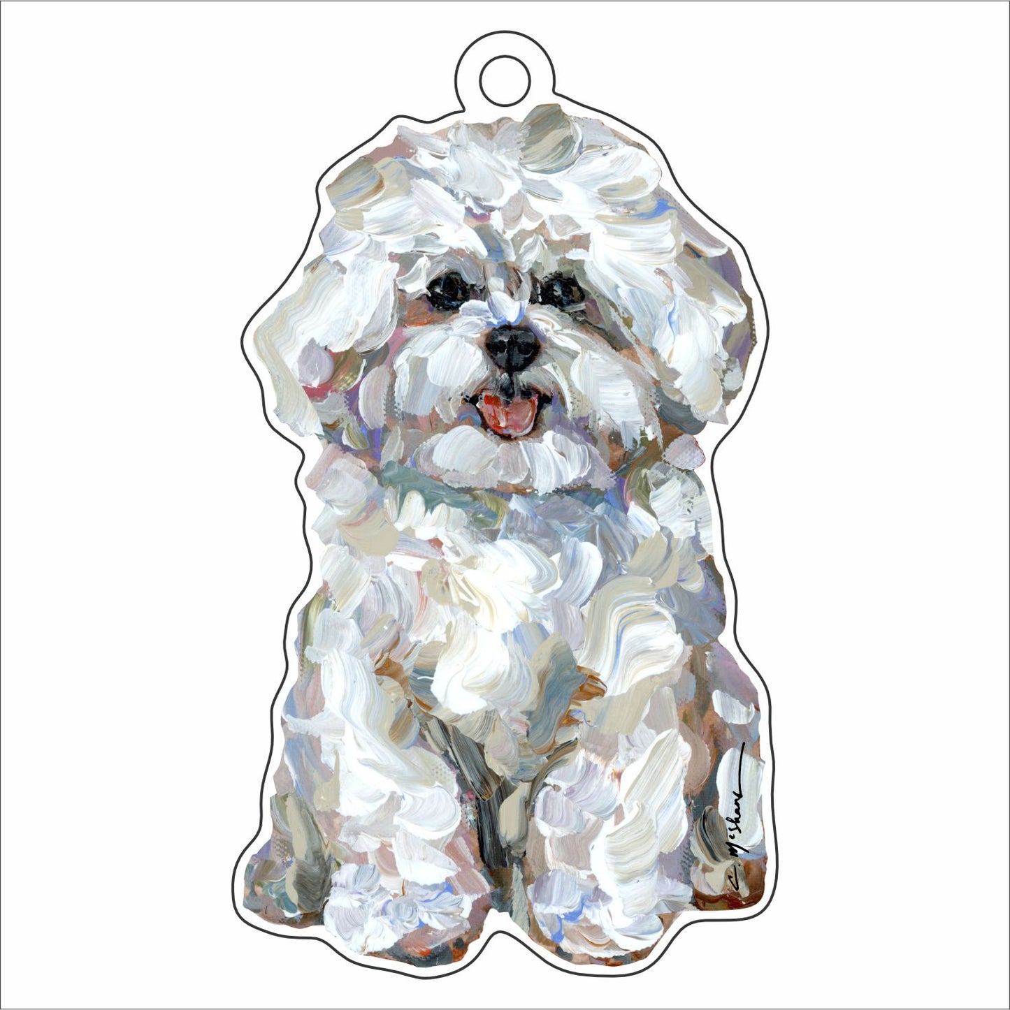 CMS-1457 Bichon Frise Ornament | 0.25Acrylic Ornament | Mix & Match (10+)