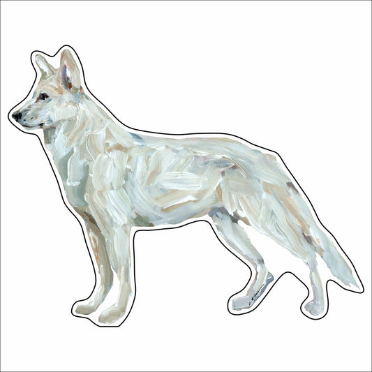 CMS-1459 German Shepherd White Mini | 0.50Acrylic Mini | Case of 25