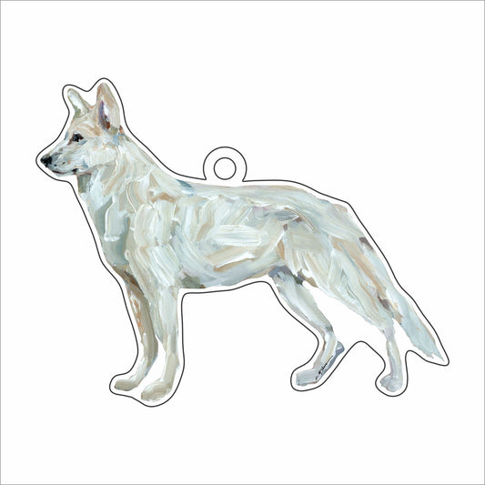 CMS-1460 German Shepherd White Ornament | 0.25Acrylic Ornament | Mix & Match (10+)