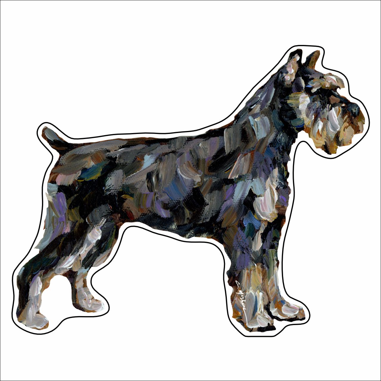 CMS-1465 Schnauzer Abstract Mini | 0.50Acrylic Mini | Case of 25