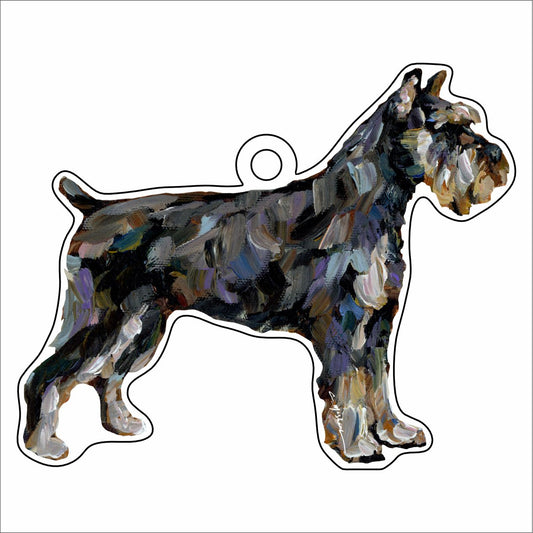 CMS-1466 Schnauzer Abstract Ornament | 0.25Acrylic Ornament | Mix & Match (10+)