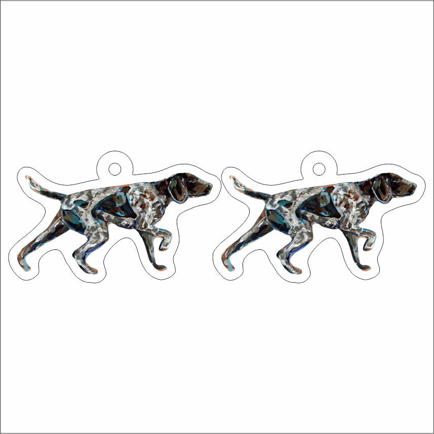 CMS-1473-C10 German Shorthair Pointer Pointing Earring Pair | 0.125Acrylic Earring | Case of 10