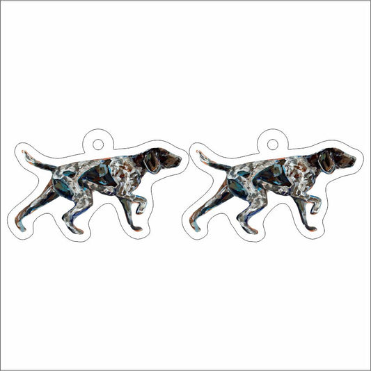CMS-1473-C10 German Shorthair Pointer Pointing Earring Pair | 0.125Acrylic Earring | Case of 10
