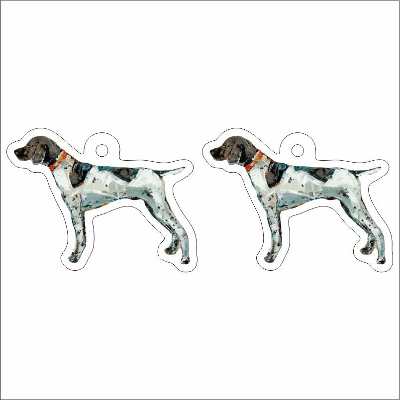 CMS-1474-C10 German Shorthair Pointer Standing Earring Pair | 0.125Acrylic Earring | Case of 10
