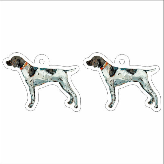 CMS-1474-C10 German Shorthair Pointer Standing Earring Pair | 0.125Acrylic Earring | Case of 10