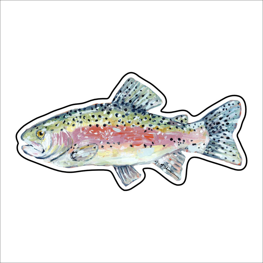 CMS-1482 Chasing Rainbow Trout Sticker | Removable | Case of 10
