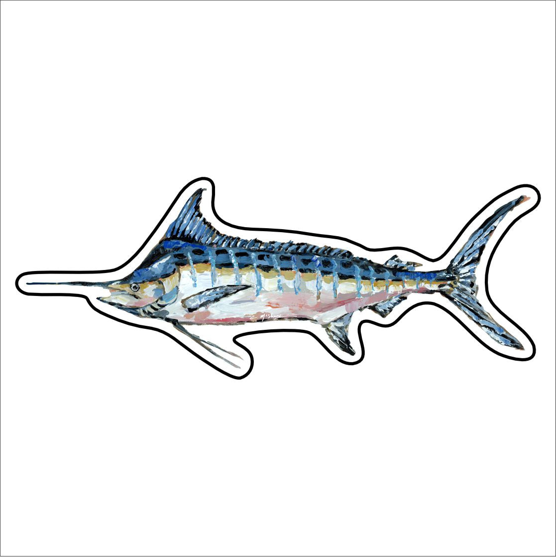CMS-1485 Blue Marlin Sticker | Removable | Case of 10