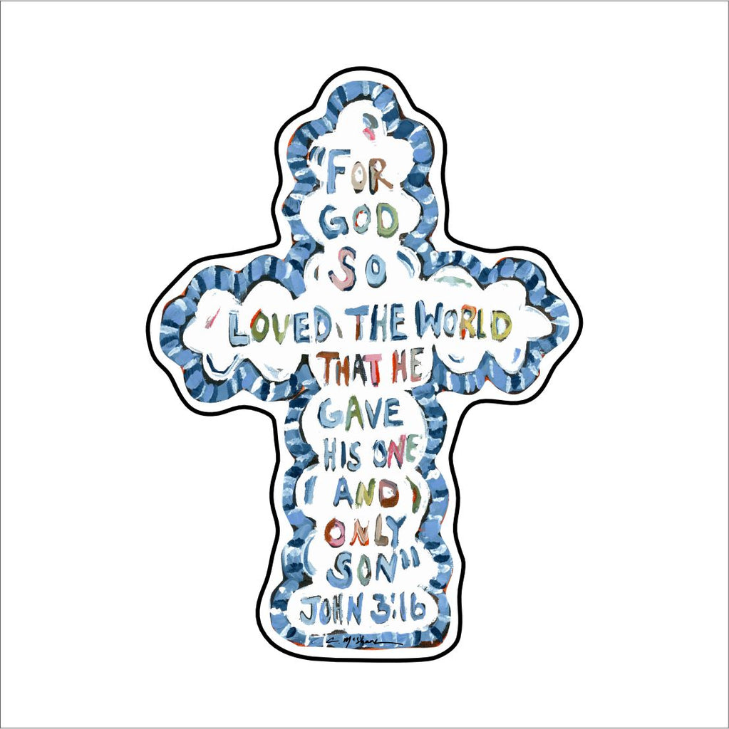 CMS-1487 He Saved Cross Sticker | Removable | Case of 10