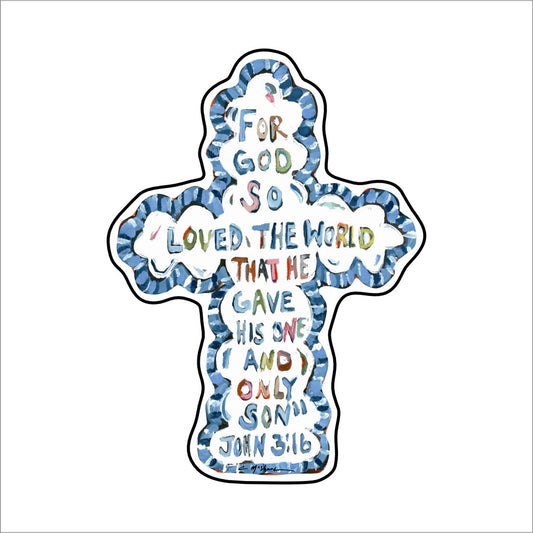 CMS-1487 He Saved Cross Sticker | Removable | Case of 10