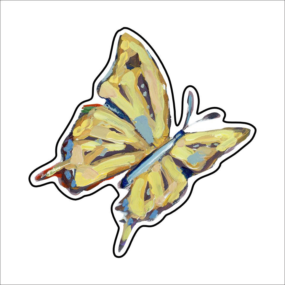 CMS-1488 Butterly Yellow Sticker | Removable | Case of 10