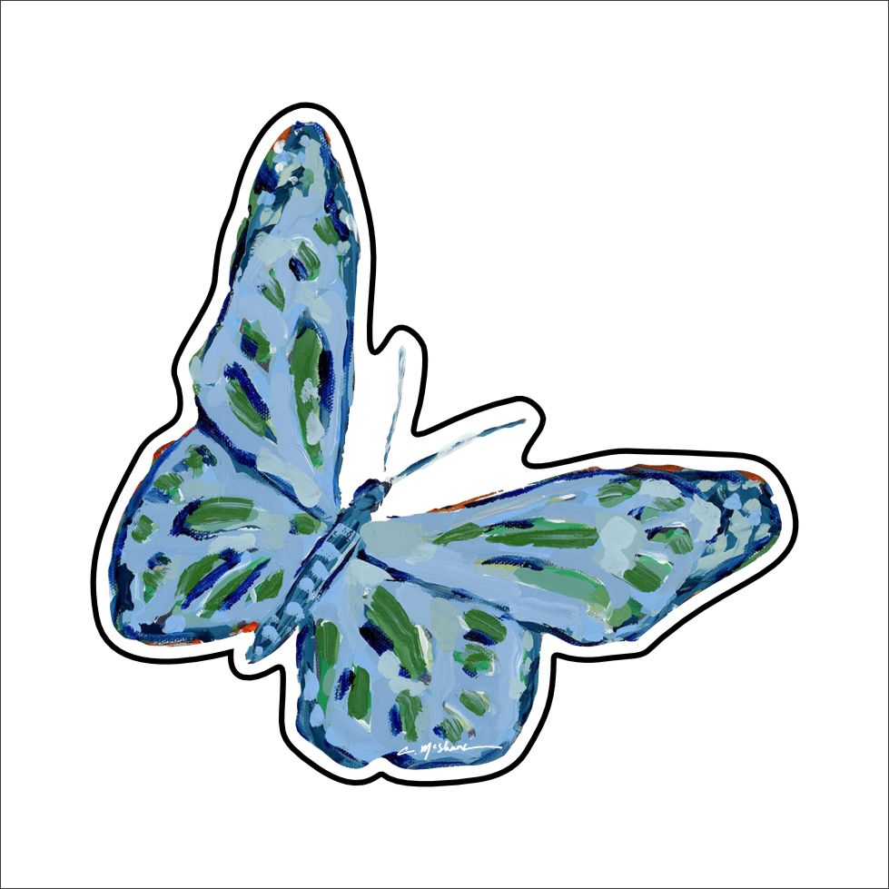 CMS-1490 Butterfly Dark Blue Sticker | Removable | Case of 10