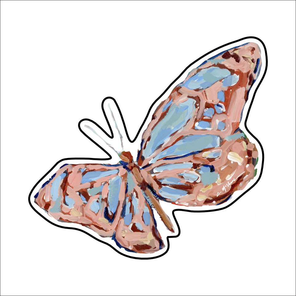 CMS-1492 Butterfly Light Pink Sticker | Removable | Case of 10