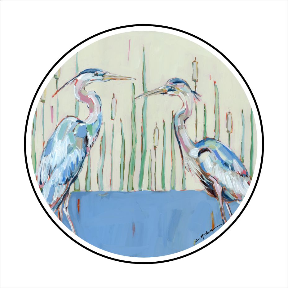 CMS-1499 Blue Herons Sticker | Removable | Case of 10
