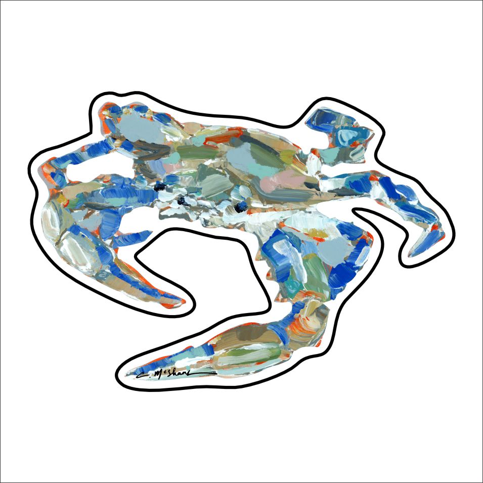 CMS-1503 Blue Crab Sticker | Removable | Case of 10